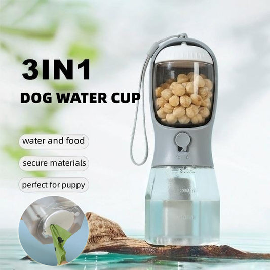 Three-in-one Portable Small Multi-functional Pet Cups Food Garbage Bag