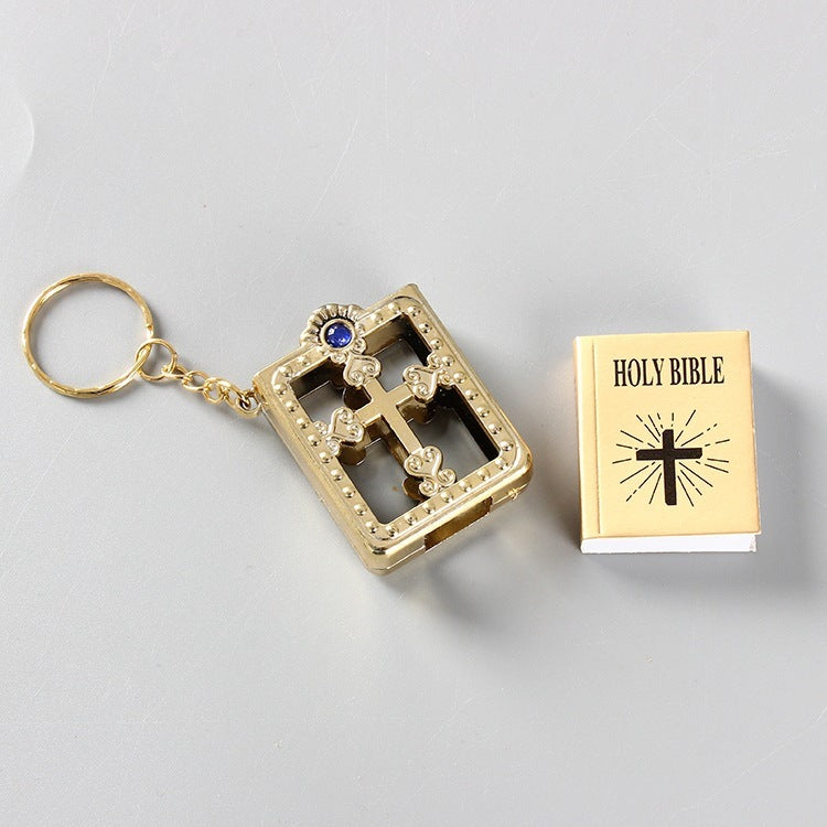 Mini Bible Jesus Cross Keychain