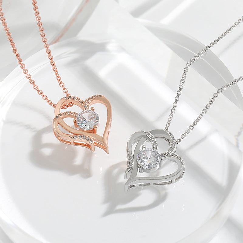 Zircon Double Love Necklace