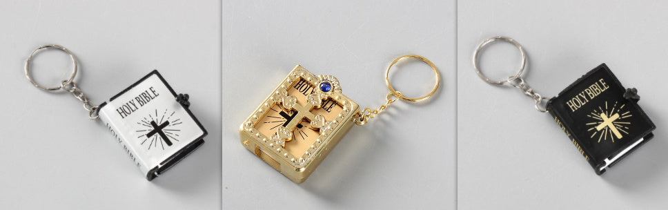 Mini Bible Jesus Cross Keychain