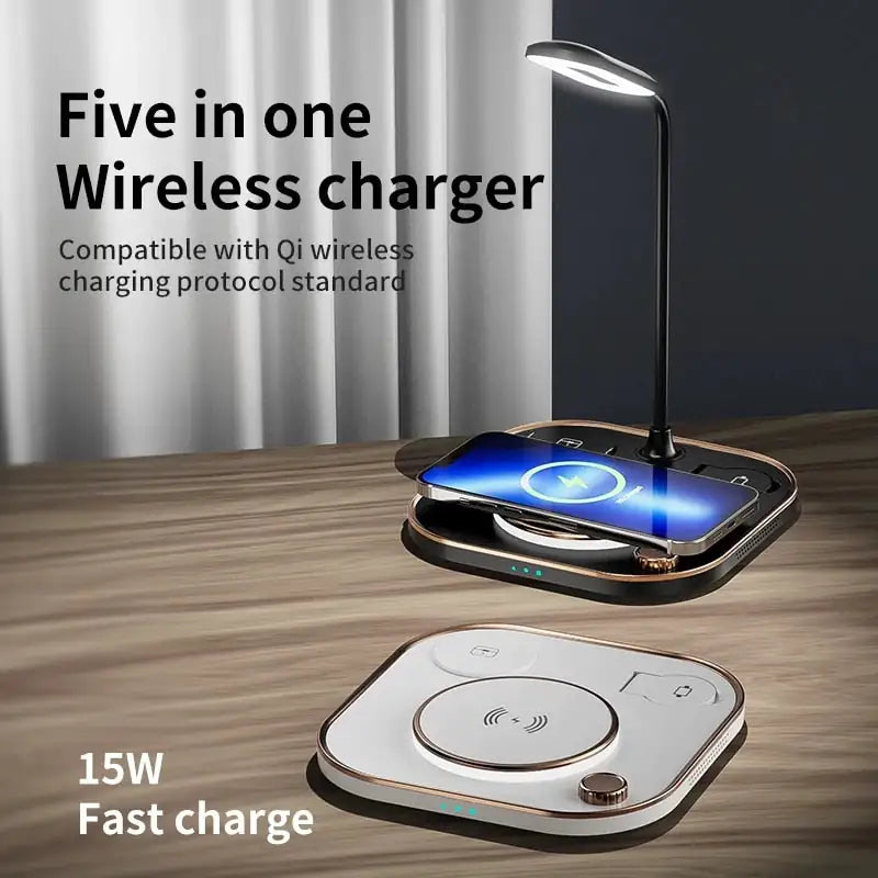 15w Fast 3 In 1 Wireless Charger Lamp