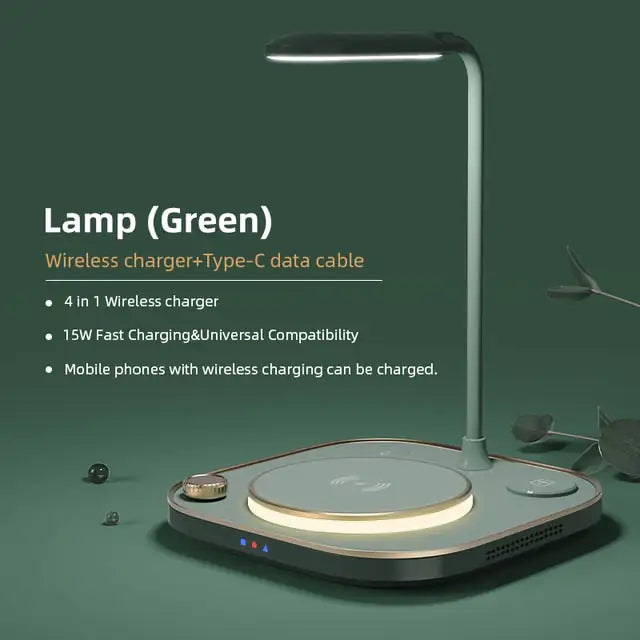 15w Fast 3 In 1 Wireless Charger Lamp