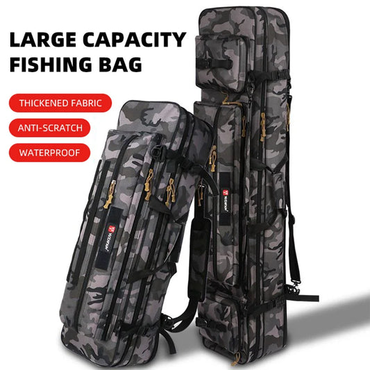 Fishing Rod Bag 70CM-130CM Multifunctional Waterproof Bags Large Reel Gear Outdoor Tactical Backpack Storage Case XA203G