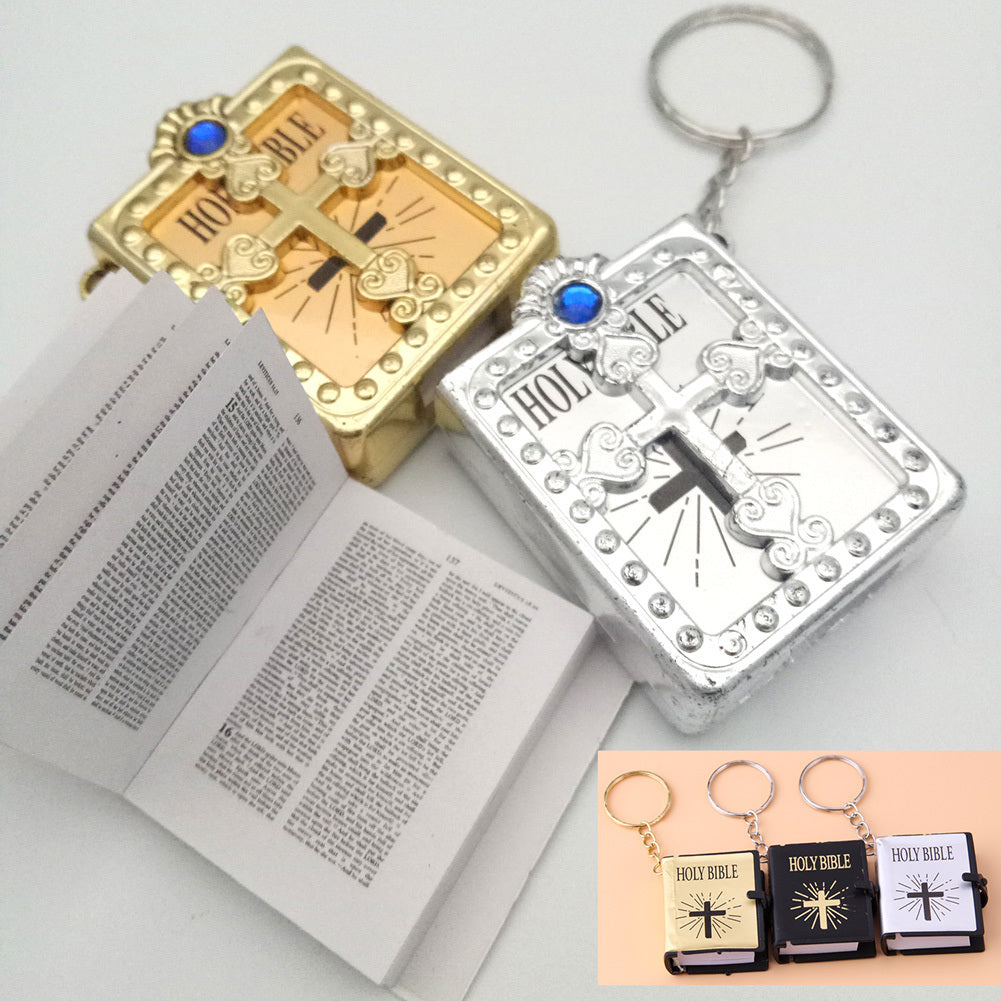 Mini Bible Jesus Cross Keychain